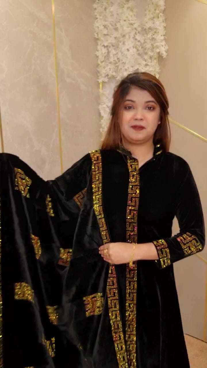 velvet-kurti-black